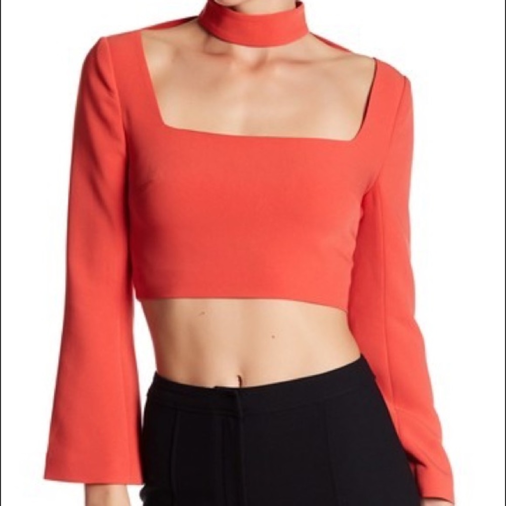Cinq a Sept Amara Choker Crop Top Aurora SZ 8 NWT